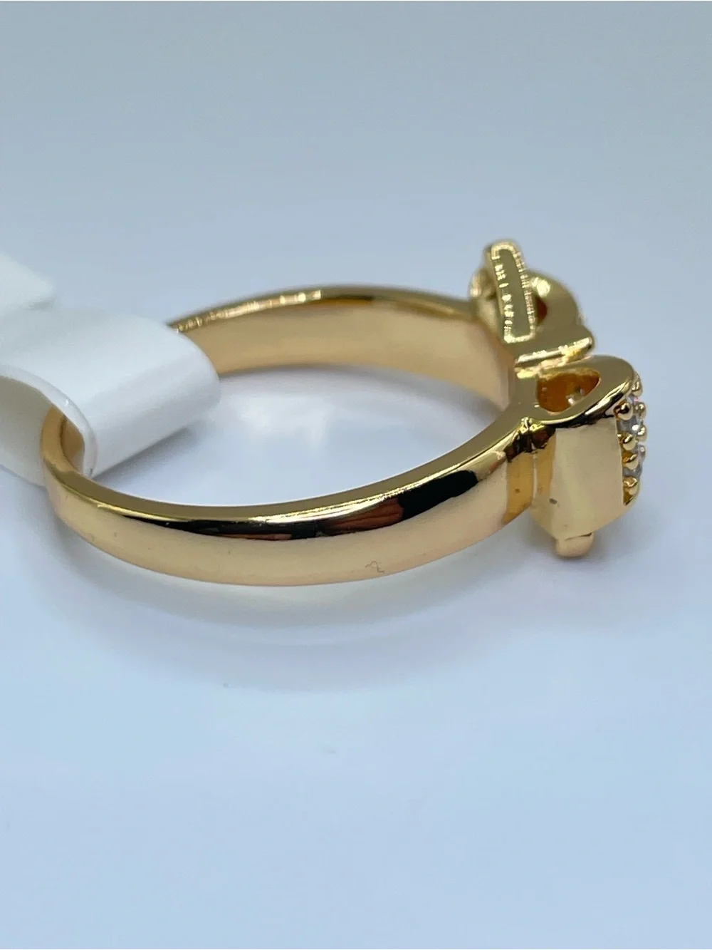 Swarovski Crystal Elements White Swarovski Elements Bow Ring Size 8 Minimalist